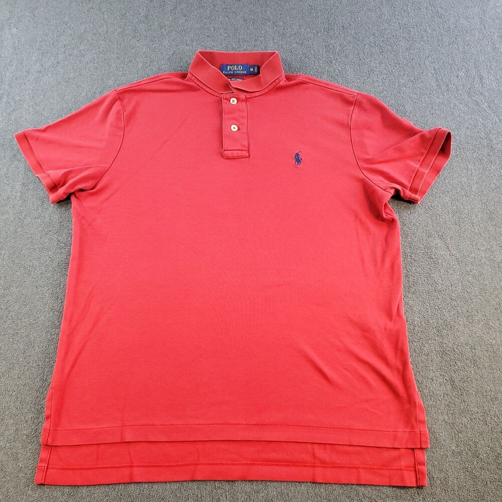 Polo Ralph Lauren Pima Soft Touch Polo Shirt Short Sleeve Red Mens Medium